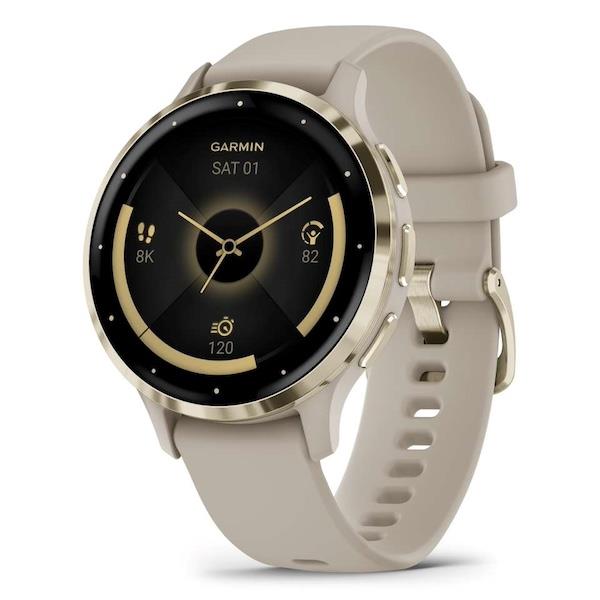 Garmin Venu 3s Music GPS Smartwatch French Grey Gold - Newly Overhauled