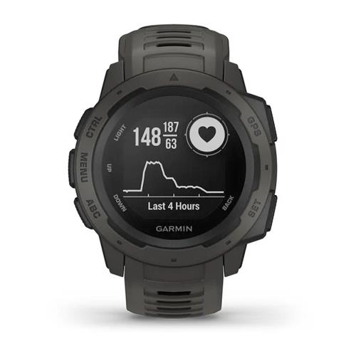 Garmin Instinct HRM Waterproof GPS Multisport Smart Watch - Graphite Newly Overhauled