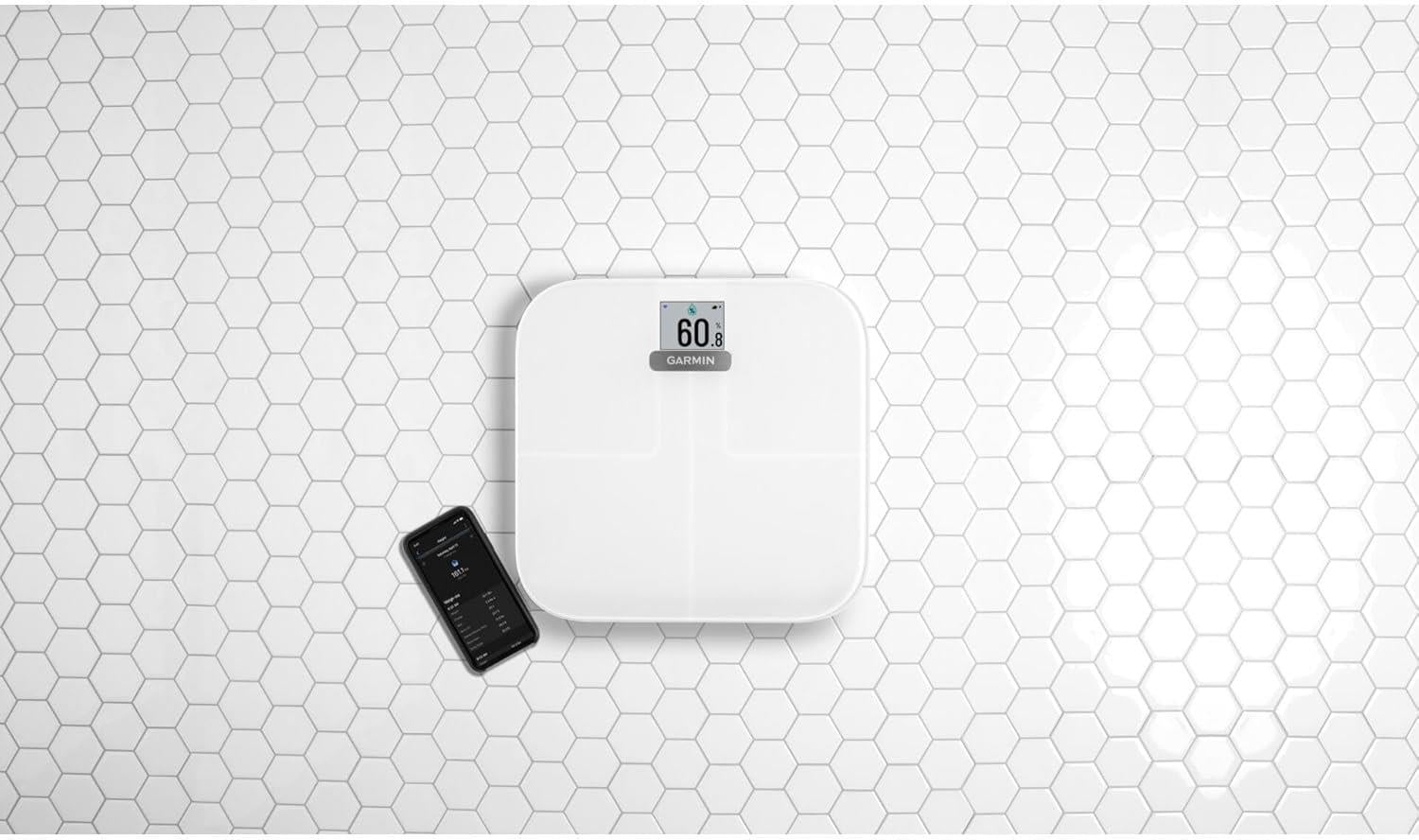 Garmin Index S2 Smart Bathroom Scale Body Weight - White Newly Overhauled