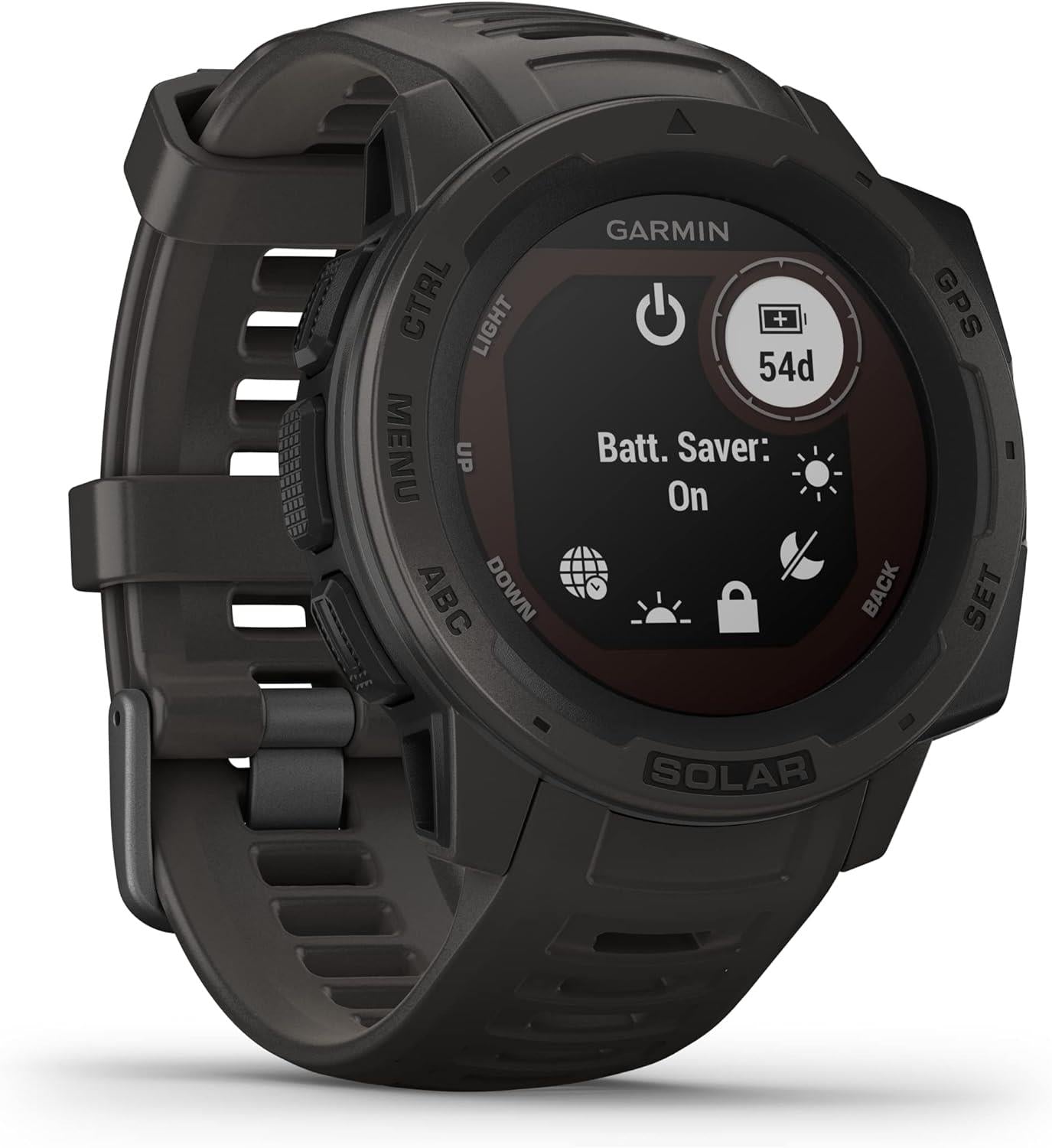 Garmin Instinct Solar Rugged Outdoor GPS Smartwatch Heart Rate Monitor Graphite