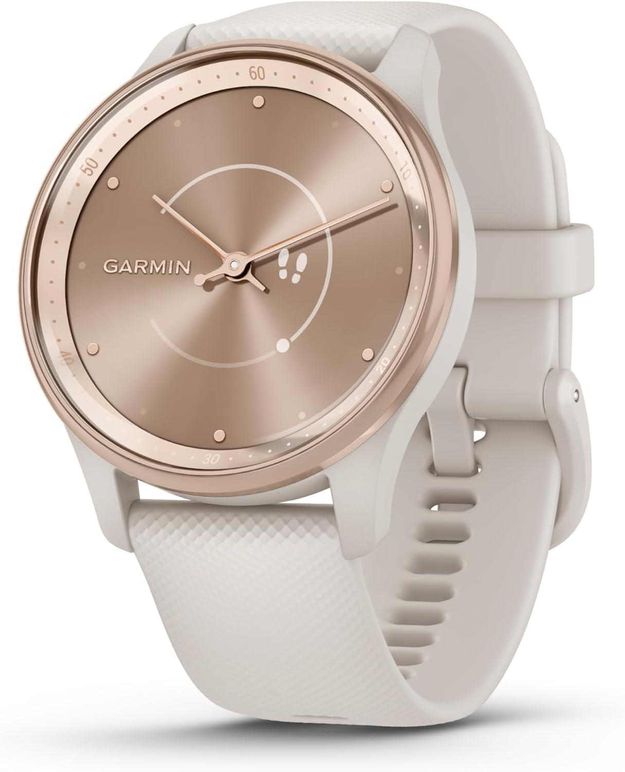 Garmin Vivomove Trend Stylish Activity Monitor Sports Watch White Cream