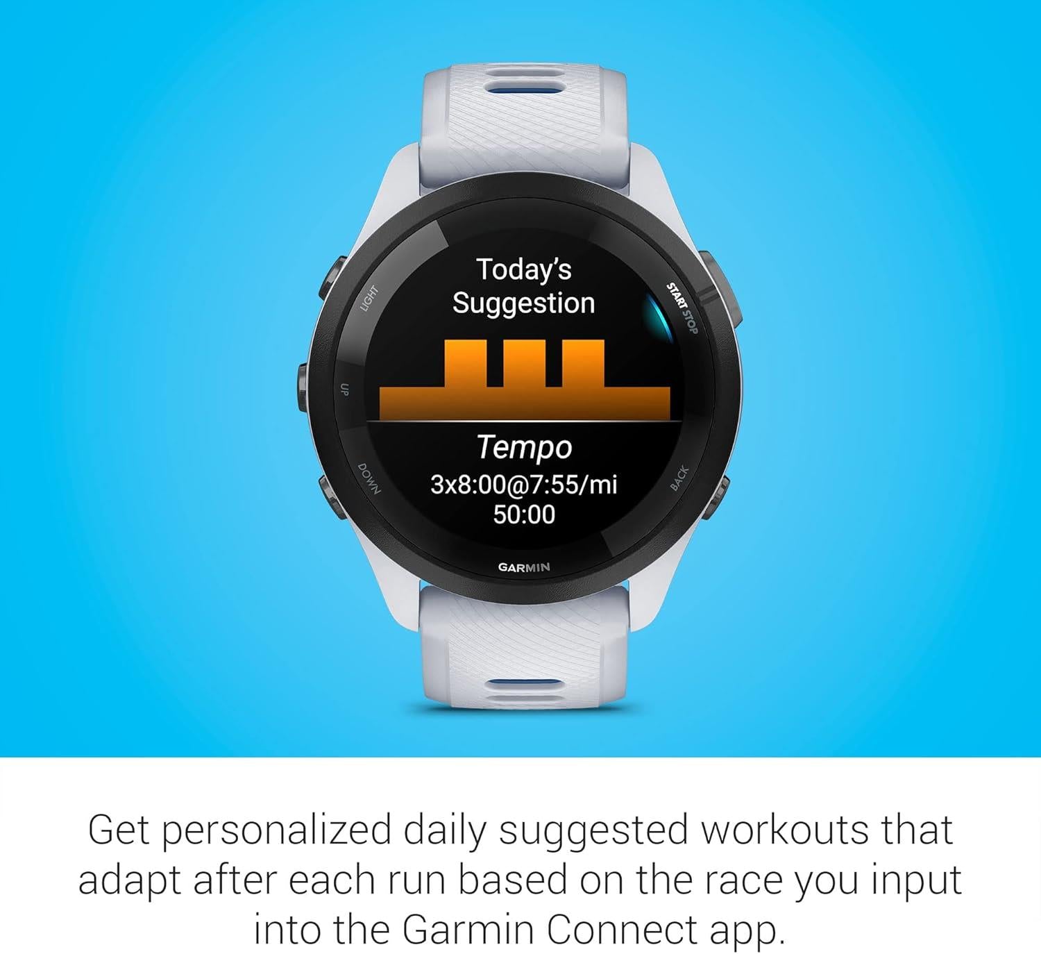 Garmin Forerunner 265 Music Running Smartwatch Heart Rate Monitor - Whitestone
