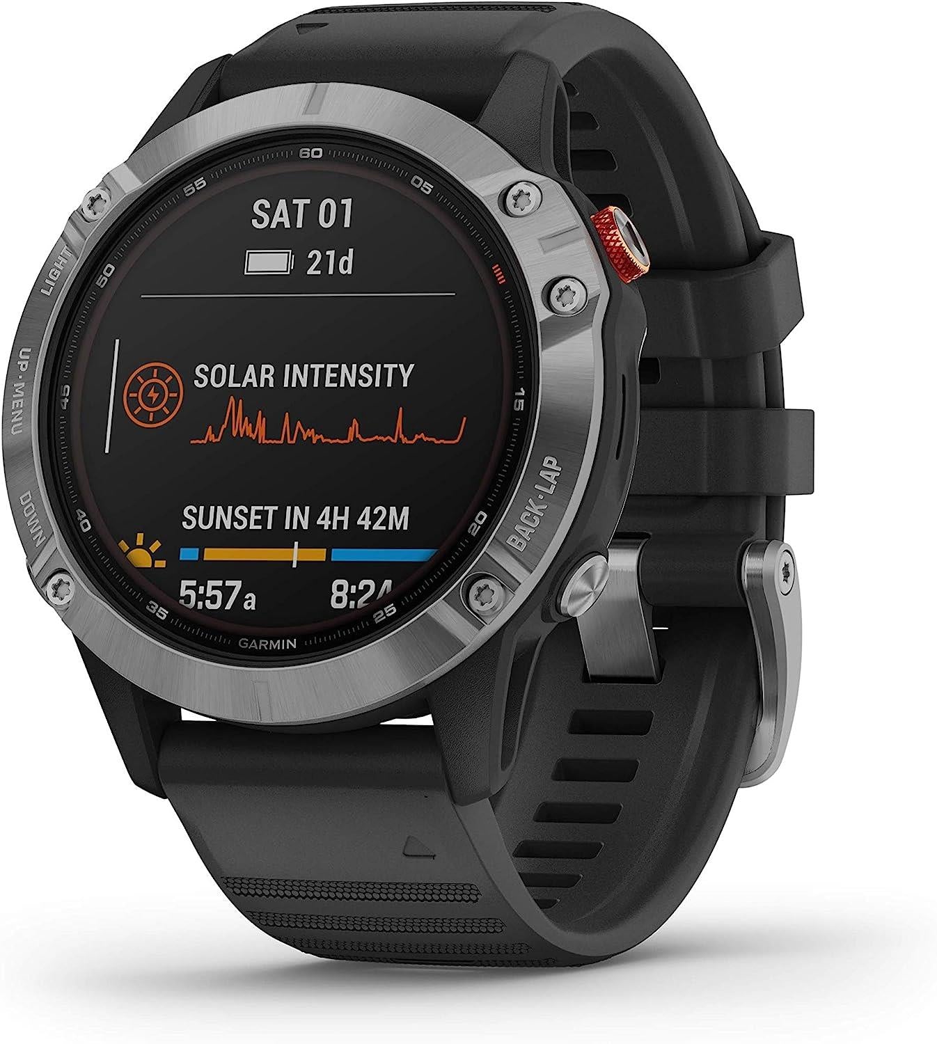 Garmin Fenix 6 Solar Silver Heart Rate Monitor GPS Sports Watch Newly Overhauled