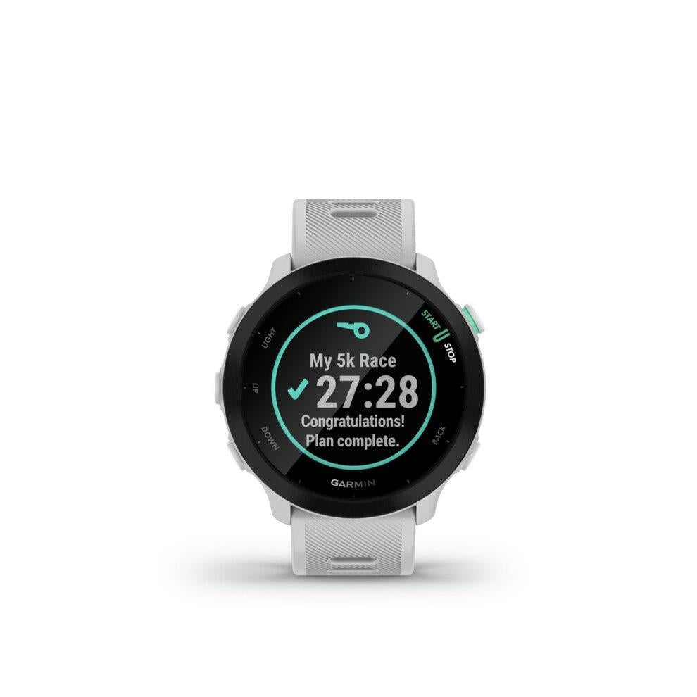 Garmin Forerunner 55 GPS Running Smartwatch Fitness Tracker - White Newly Overhauled