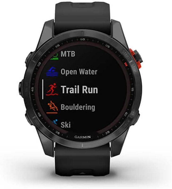 Garmin Fenix 7S Solar Multisport GPS Watch Slate Grey with Black Band Newly Overhauled
