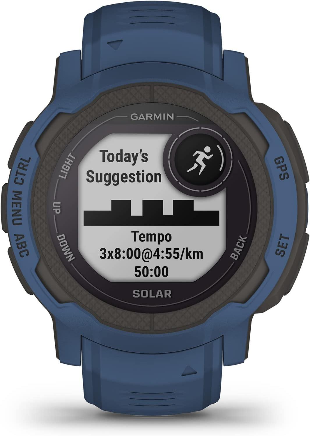 Garmin Instinct 2 Solar Edition GPS HRM Watch Tidal Blue - Newly Overhauled
