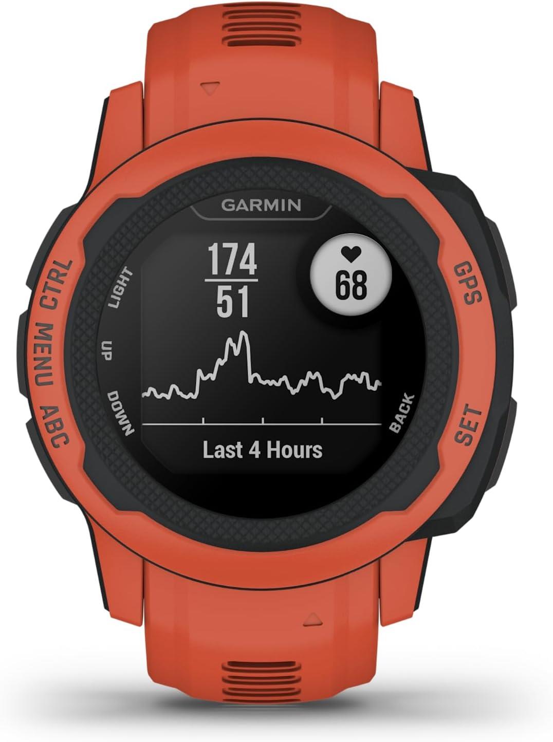 Garmin Instinct 2S Rugged GPS Smartwatch Heart Rate Monitor Poppy Newly Overhauled