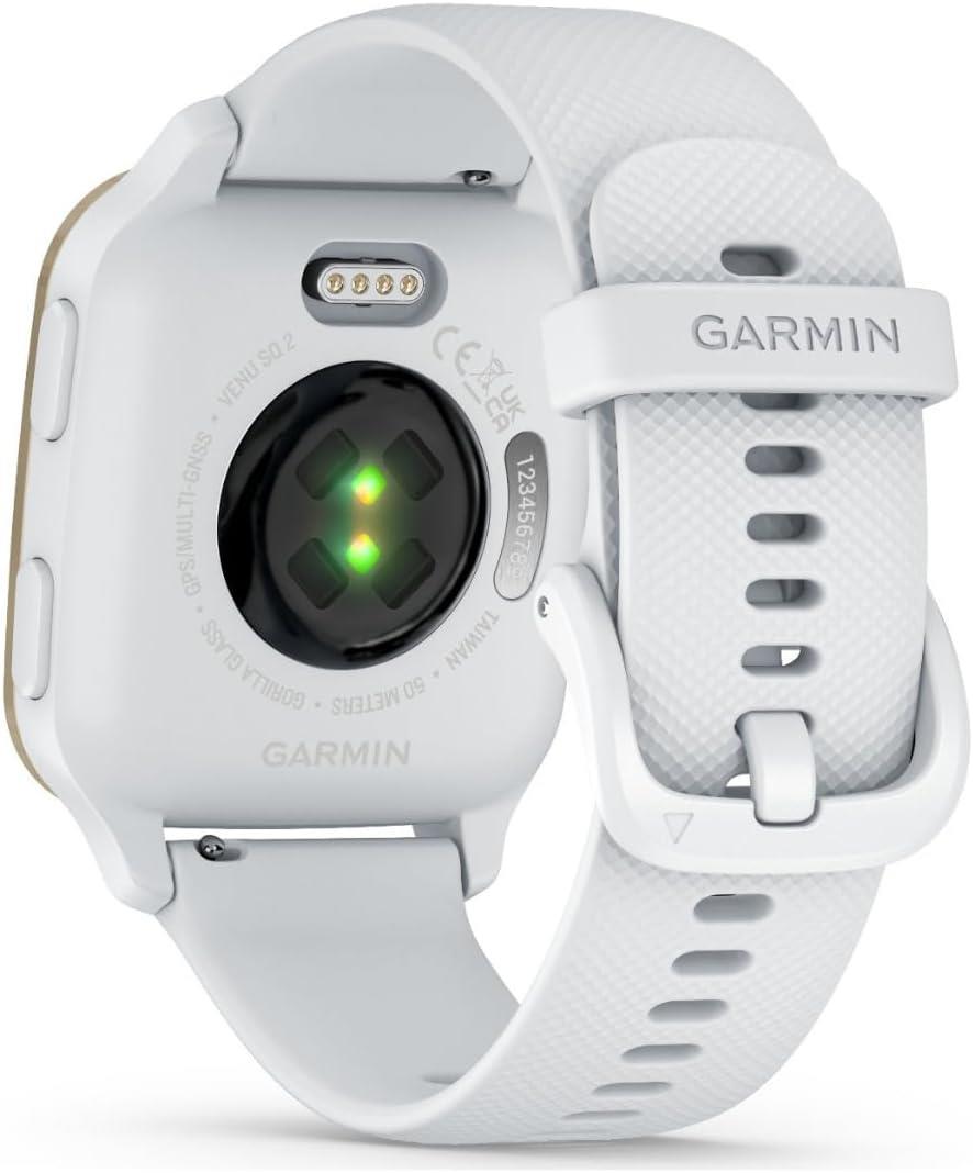 Garmin Venu Sq 2 GPS Smart Watch Activity Monitor AMOLED - White Cream Gold