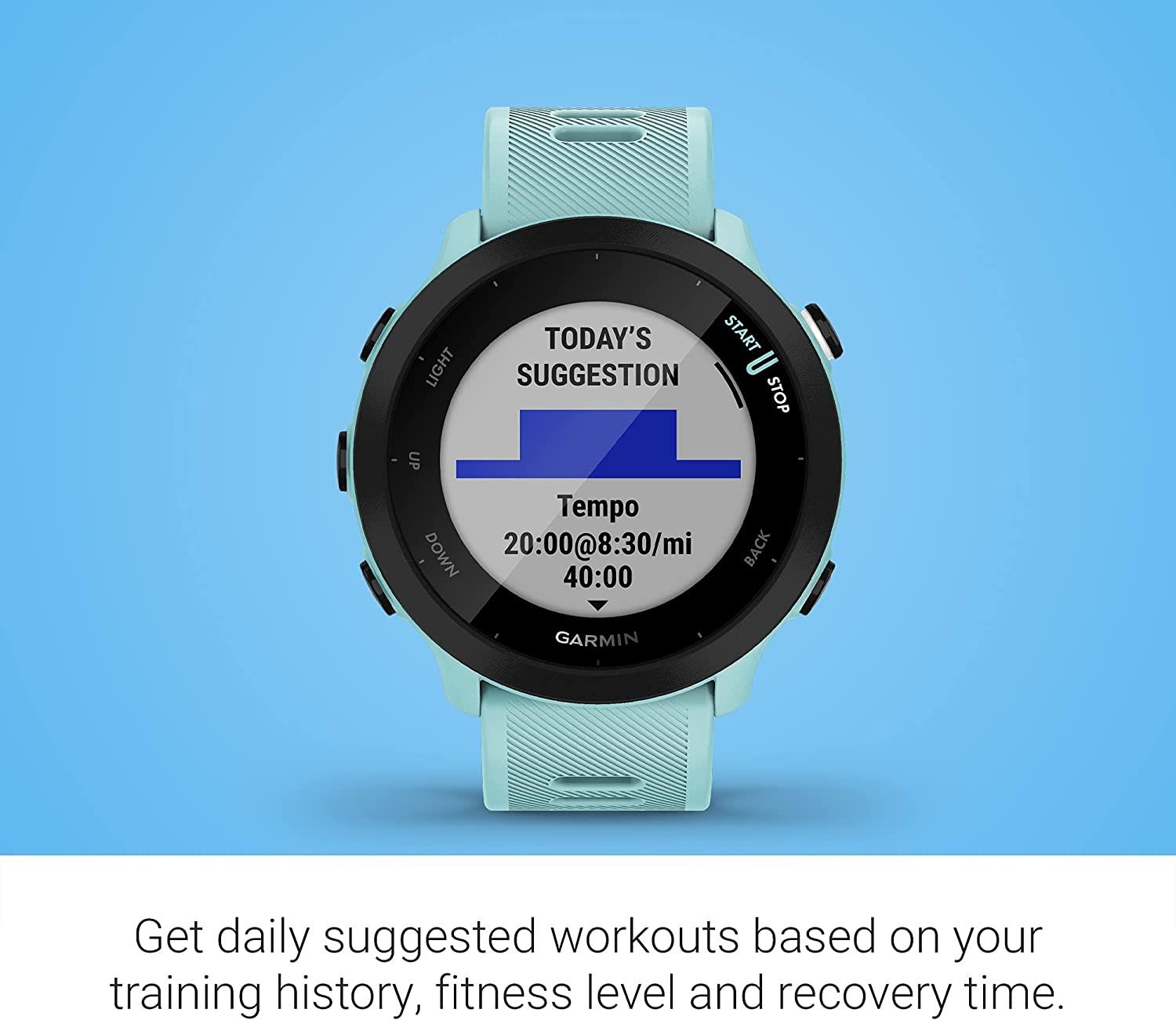 Garmin Forerunner 55 GPS Running Smartwatch Fitness Tracker - White Newly Overhauled