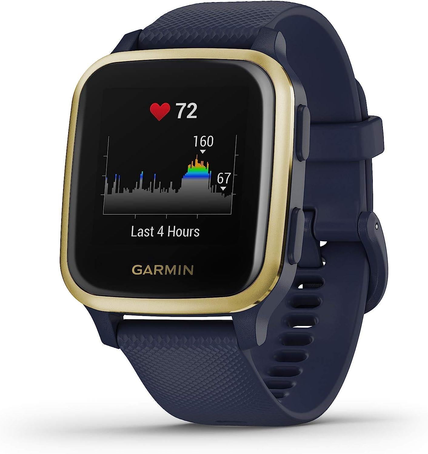 Garmin Venu Sq Music GPS Smartwatch Activity Monitor Watch Blue Newly Overhauled