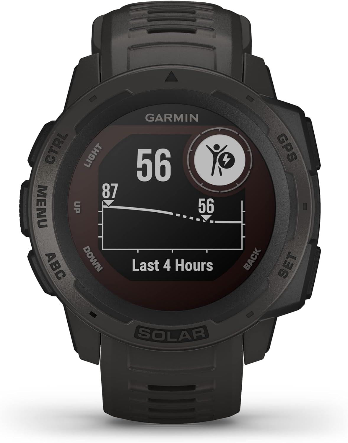 Garmin Instinct Solar Rugged Outdoor GPS Smartwatch Heart Rate Monitor Graphite