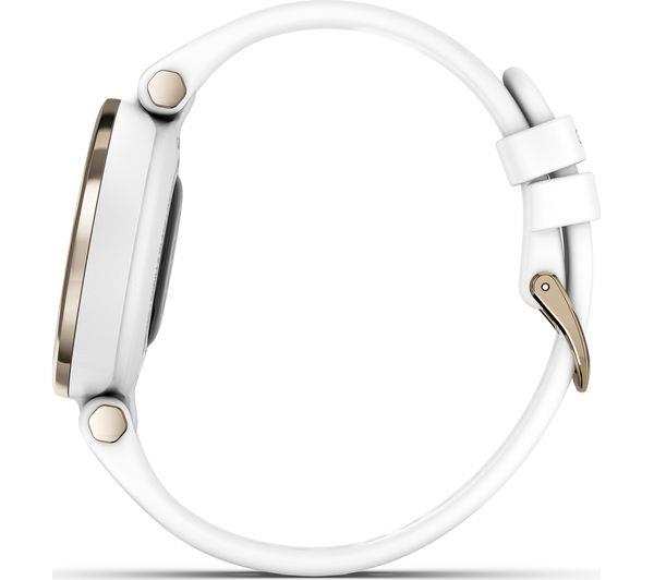 Garmin Lily Smartwatch Fitness Tracker GPS Sport Edition Rose Gold Bezel Cream Gold White