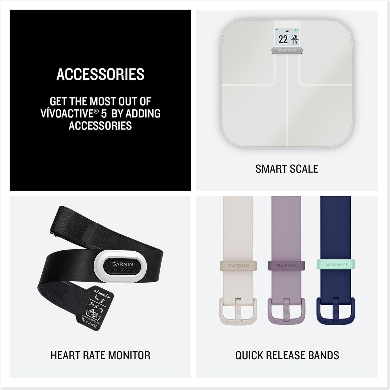 Garmin Vivoactive 5 Music GPS Sports Watch Smartwatch Activity Monitor Orchid Metallic