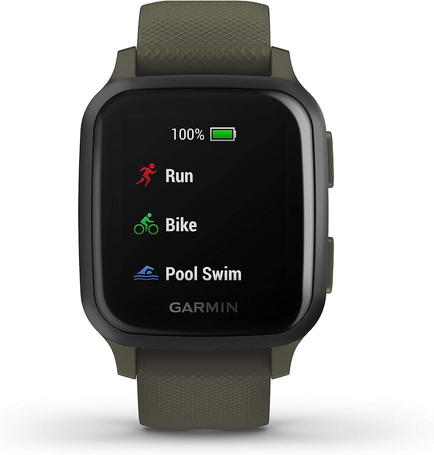 Garmin Venu Sq Music Smart GPS Watch Moss Green Newly Overhauled