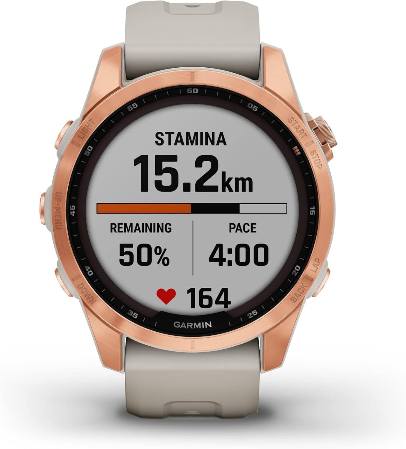 Garmin Fenix 7s Solar Multisport GPS Watch Heart Rate Monitor - Rose Gold