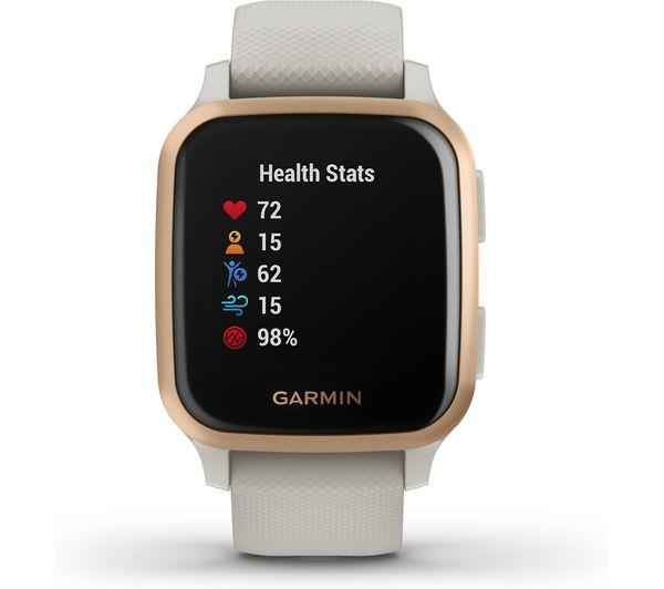 Garmin Venu Sq Music Edition GPS Smartwatch Activity Monitor Watch - Light Sand Gold