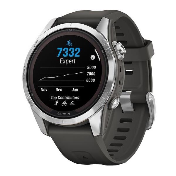 Garmin Fenix 7S Pro Solar Multisport GPS Watch Graphite Grey - Silver