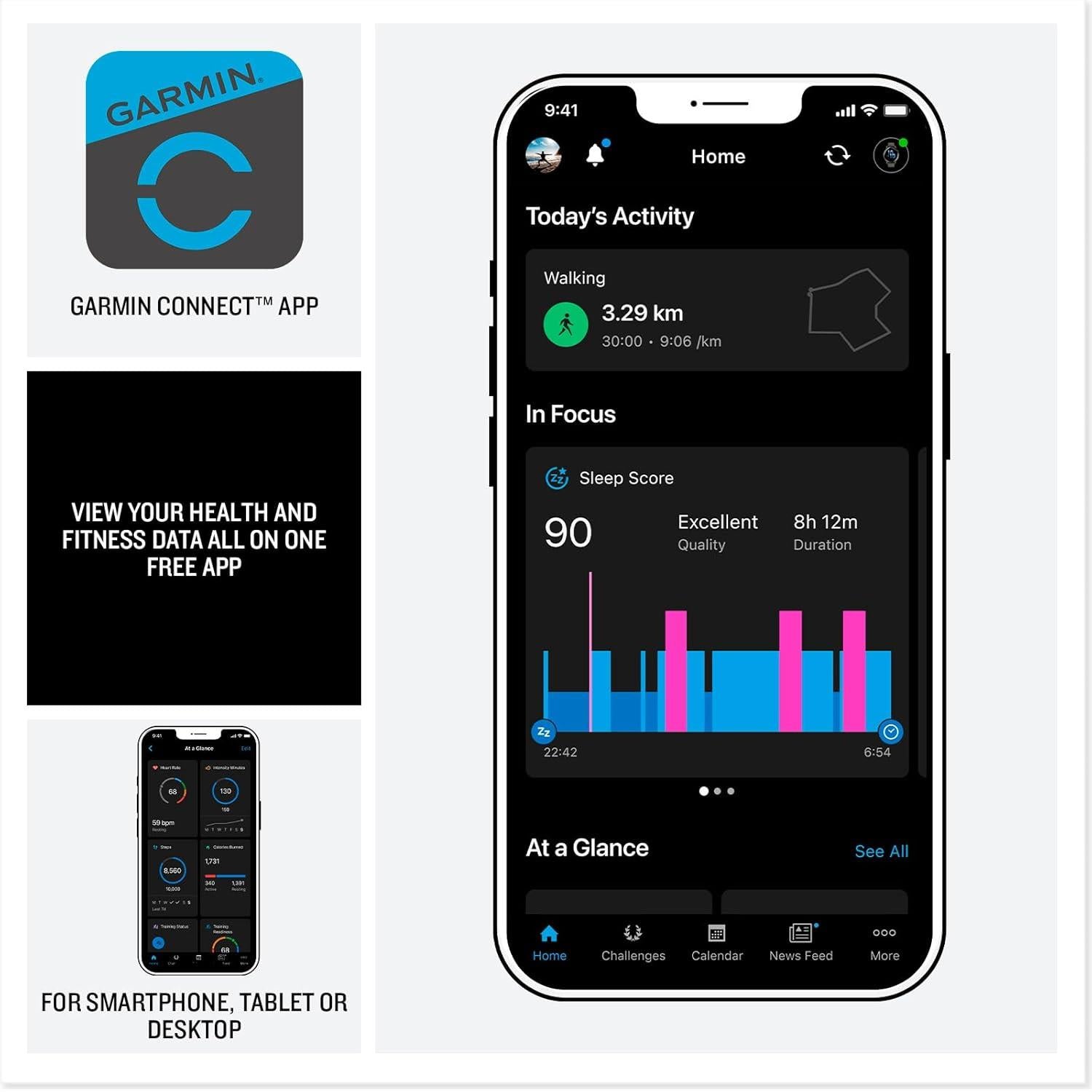 Garmin Vivoactive 6 GPS Smart Watch Sports Activity Monitor Pink Dawn Metallic