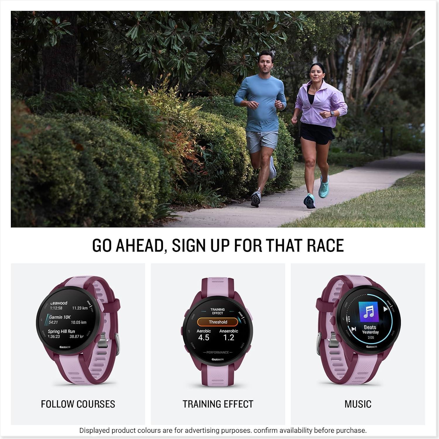 Garmin Forerunner 165 GPS Sports Watch Heart Rate Monitor Black - Newly Overhauled