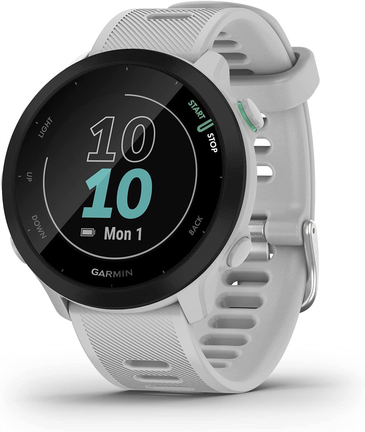 Garmin Forerunner 55 GPS Running Smartwatch Fitness Tracker - White Newly Overhauled