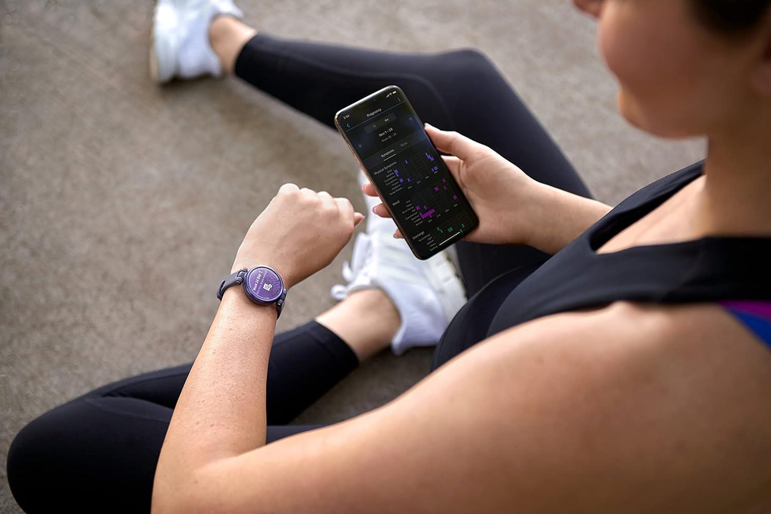 Garmin Lily Fitness Tracker GPS Sport Edition Rose Gold Bezel Light Sand Newly Overhauled