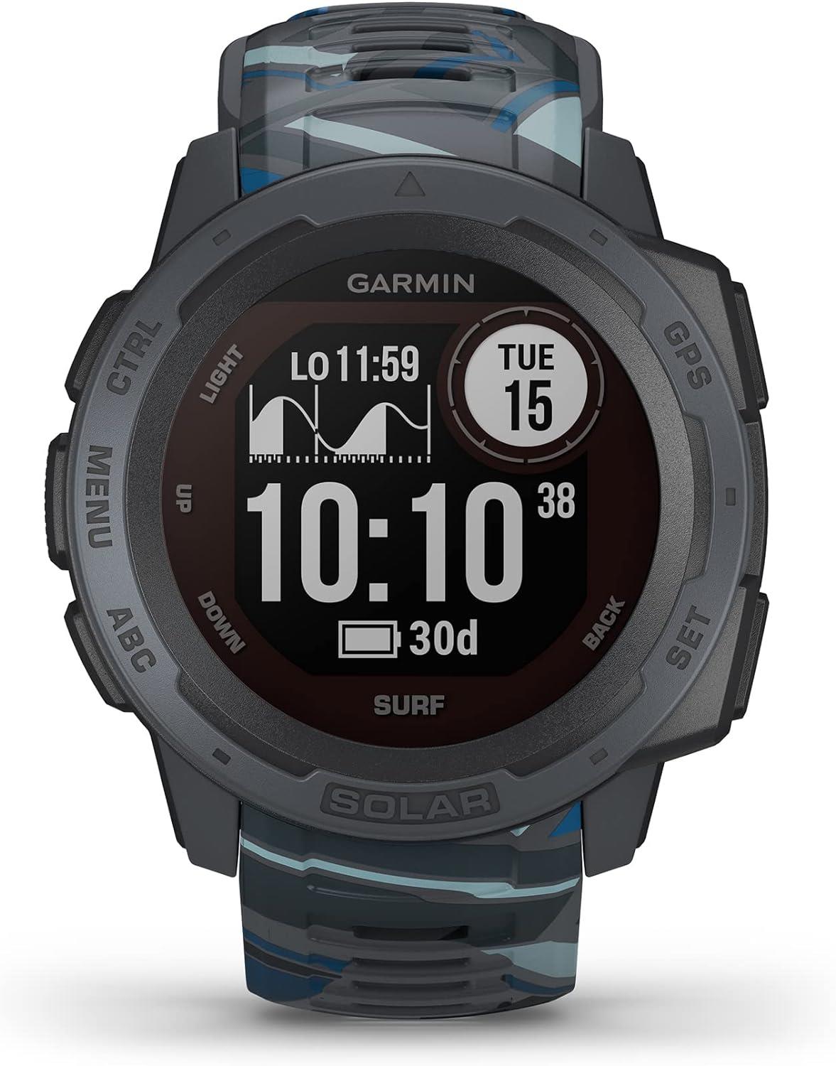 Garmin Instinct Solar Surf Edition GPS Watch Heart Rate Monitor Pipeline