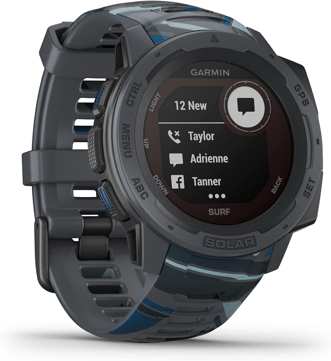 Garmin Instinct Solar Surf Edition GPS Watch Heart Rate Monitor Pipeline