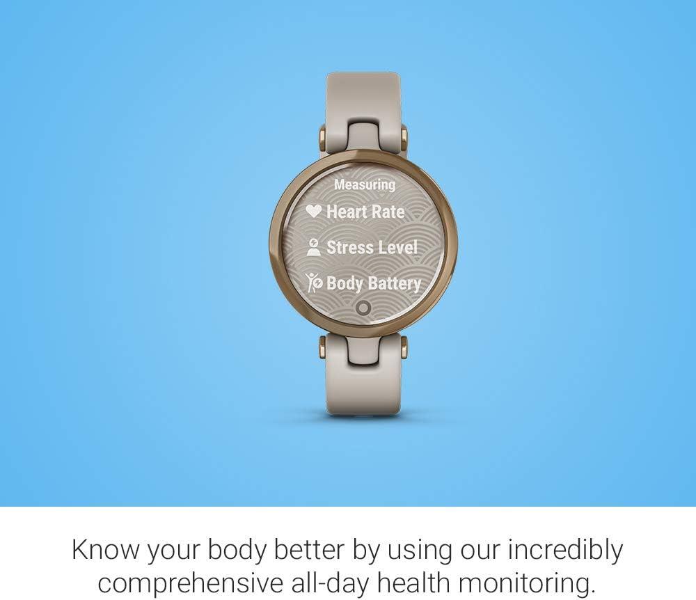 Garmin Lily Fitness Tracker GPS Sport Edition Rose Gold Bezel Light Sand Newly Overhauled