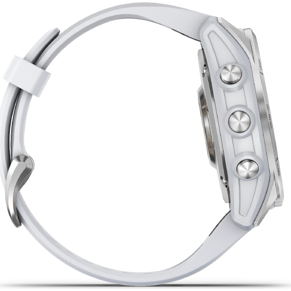 Garmin Fenix 7s Multisport GPS Watch Heart Rate Monitor 42mm Silver & Whitestone