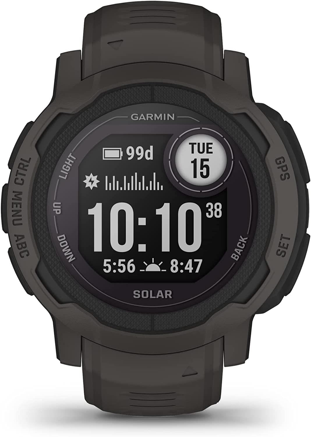 Garmin Instinct 2 Solar Rugged GPS Sports Watch Heart Rate Monitor - Graphite