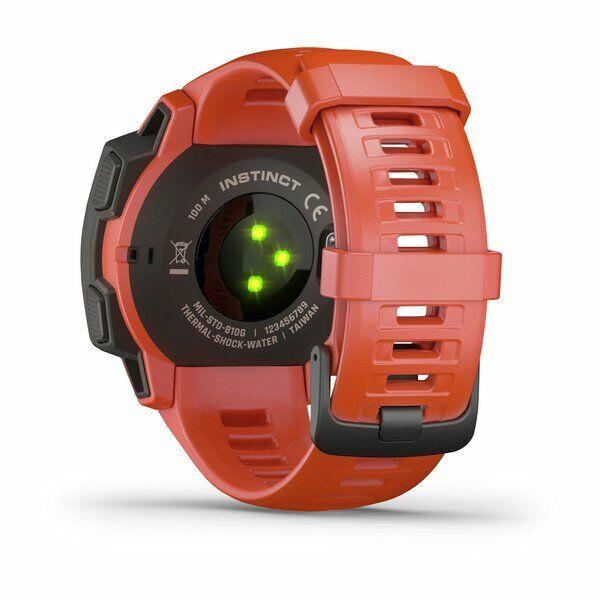 Garmin Instinct HRM GPS Multisport Smart Watch Red Newly Overhauled