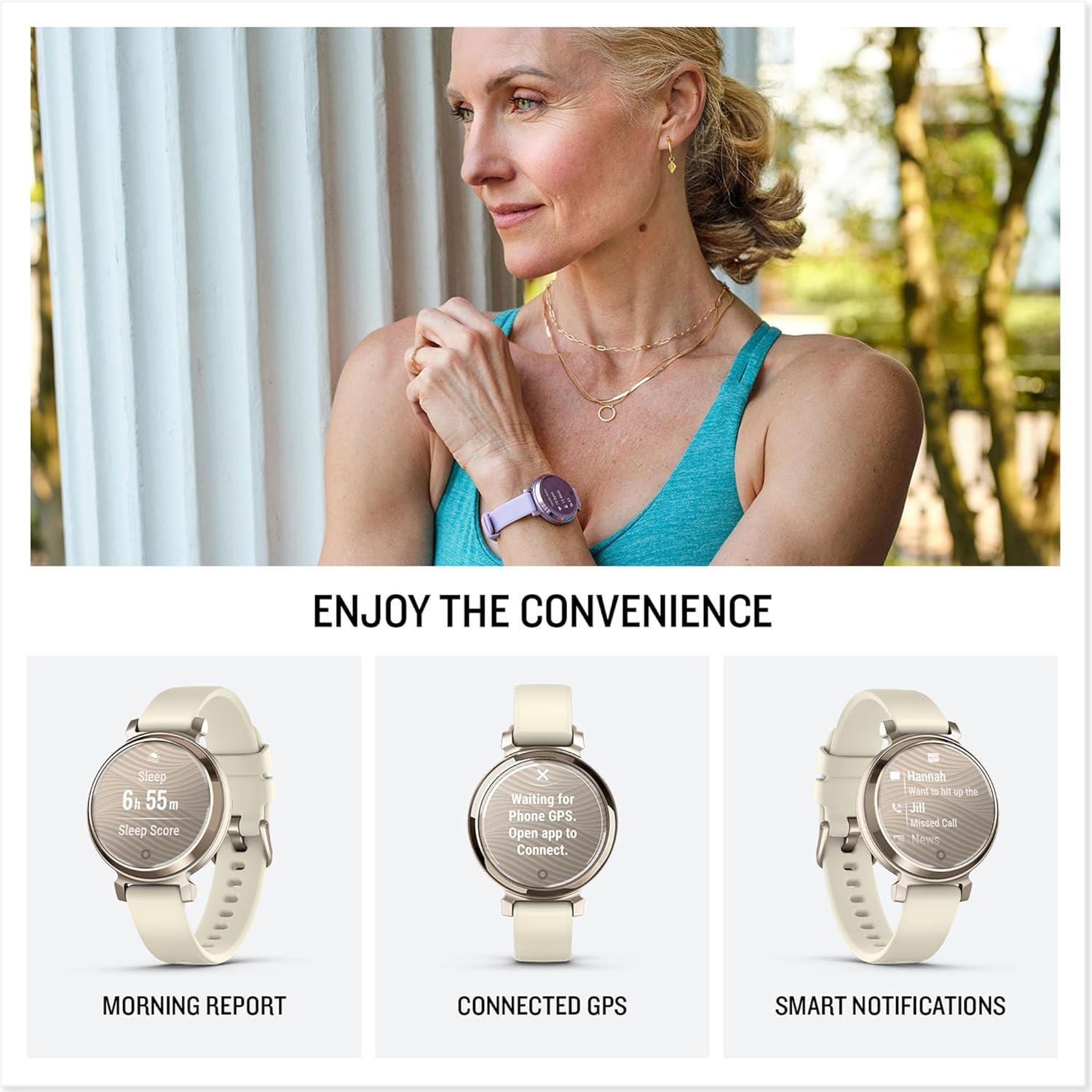 Garmin Lily 2 Active Smartwatch GPS Watch Lunar Gold Activity Monitor - Newly Overhauled