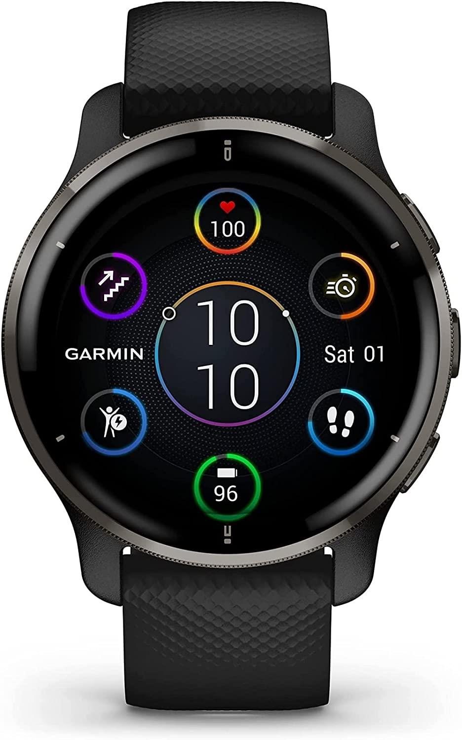 Garmin Venu 2 Plus AMOLED GPS Smart Watch Heart Rate Monitor - Black