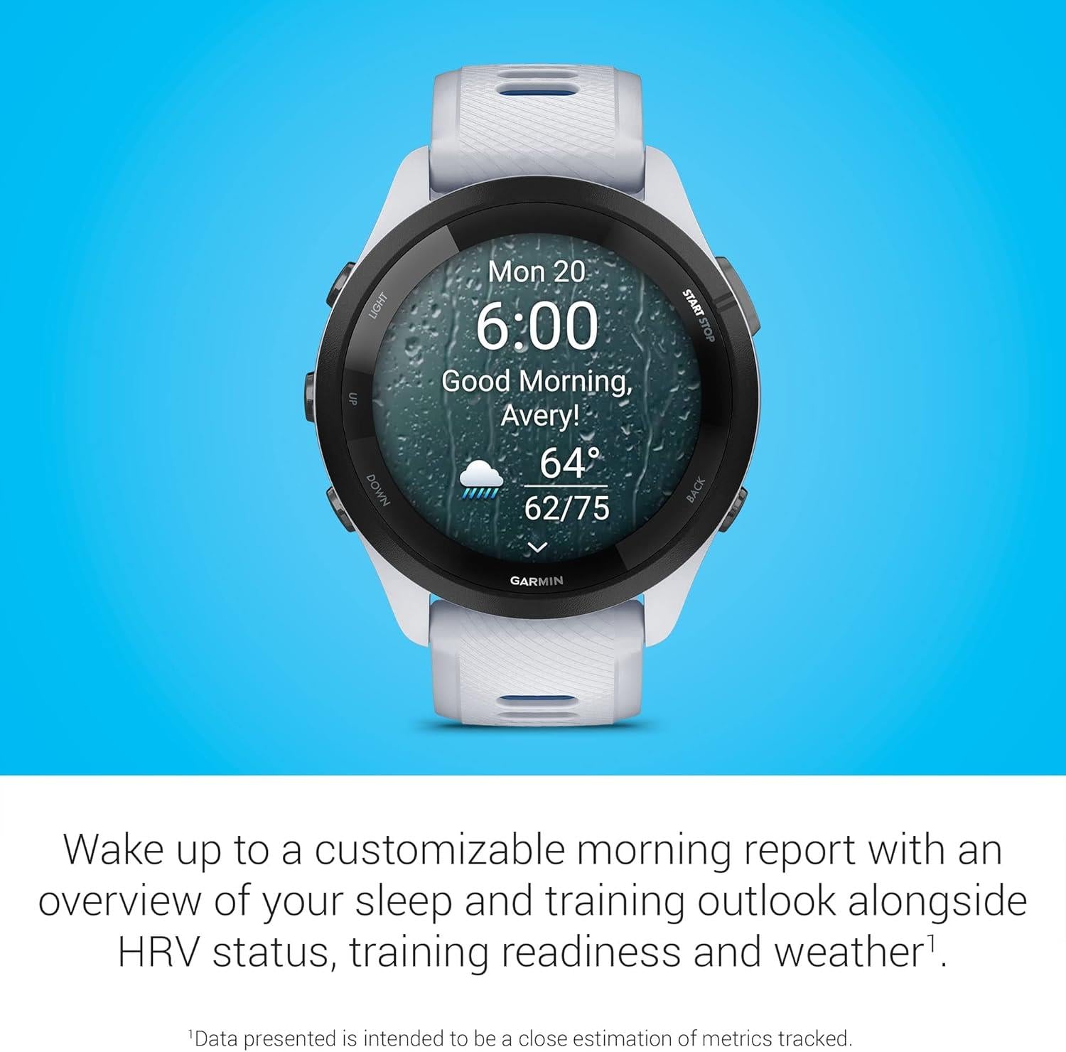 Garmin Forerunner 265 Music Running Smartwatch Heart Rate Monitor - Whitestone