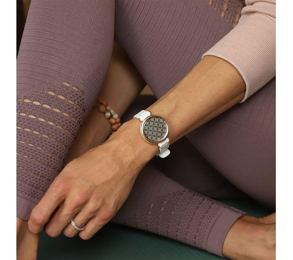 Garmin Lily Smartwatch Fitness Tracker GPS Sport Edition Rose Gold Bezel Cream Gold White