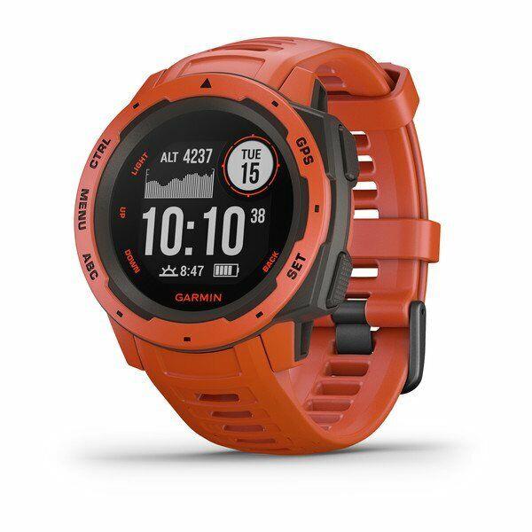 Garmin Instinct HRM GPS Multisport Smart Watch Red Newly Overhauled
