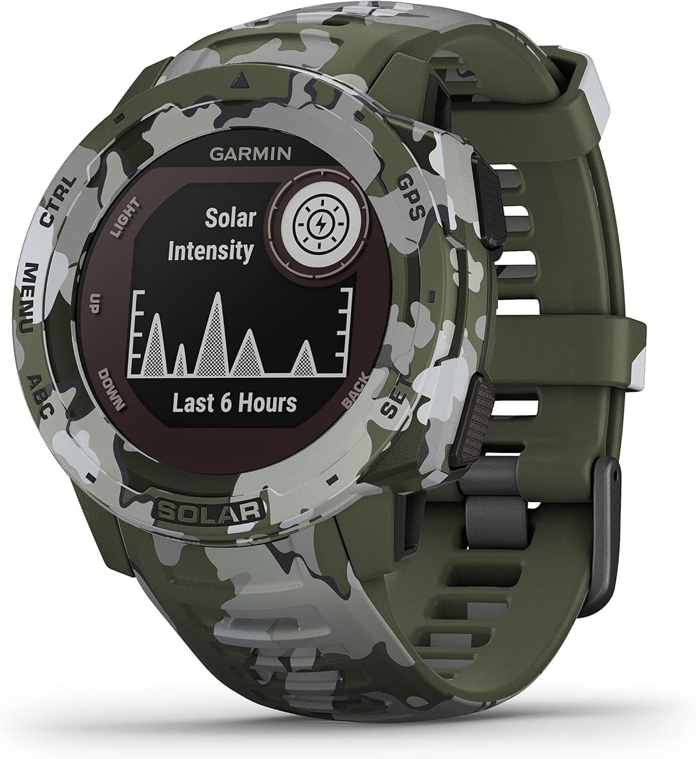 Garmin Instinct Solar Sports Watch Rugged GPS Sport Watch - Camo Edition Lichen