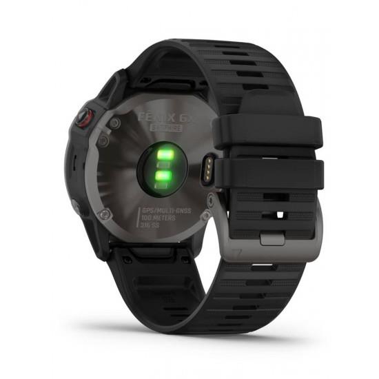 Garmin Fenix 6X Pro Sapphire Carbon Grey DLC Music Watch - Newly Overhauled