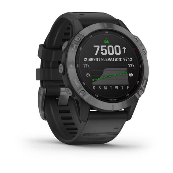 Garmin Fenix 6X Pro Solar Titanium Carbon Heart Rate Monitor GPS Watch Newly Overhauled