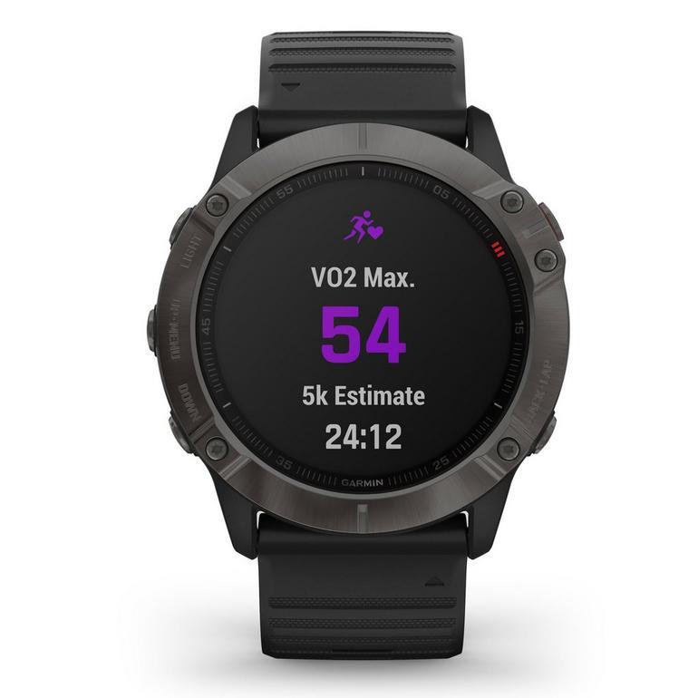Garmin Fenix 6X Pro Solar Titanium Carbon Heart Rate Monitor GPS Watch Newly Overhauled
