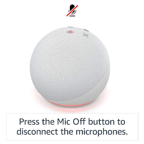Amazon Echo Dot 4th Gen Smart Speaker With Alexa Voice Commands - Glacier White