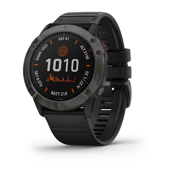 Garmin Fenix 6X Pro Solar Titanium Carbon Heart Rate Monitor GPS Watch Newly Overhauled