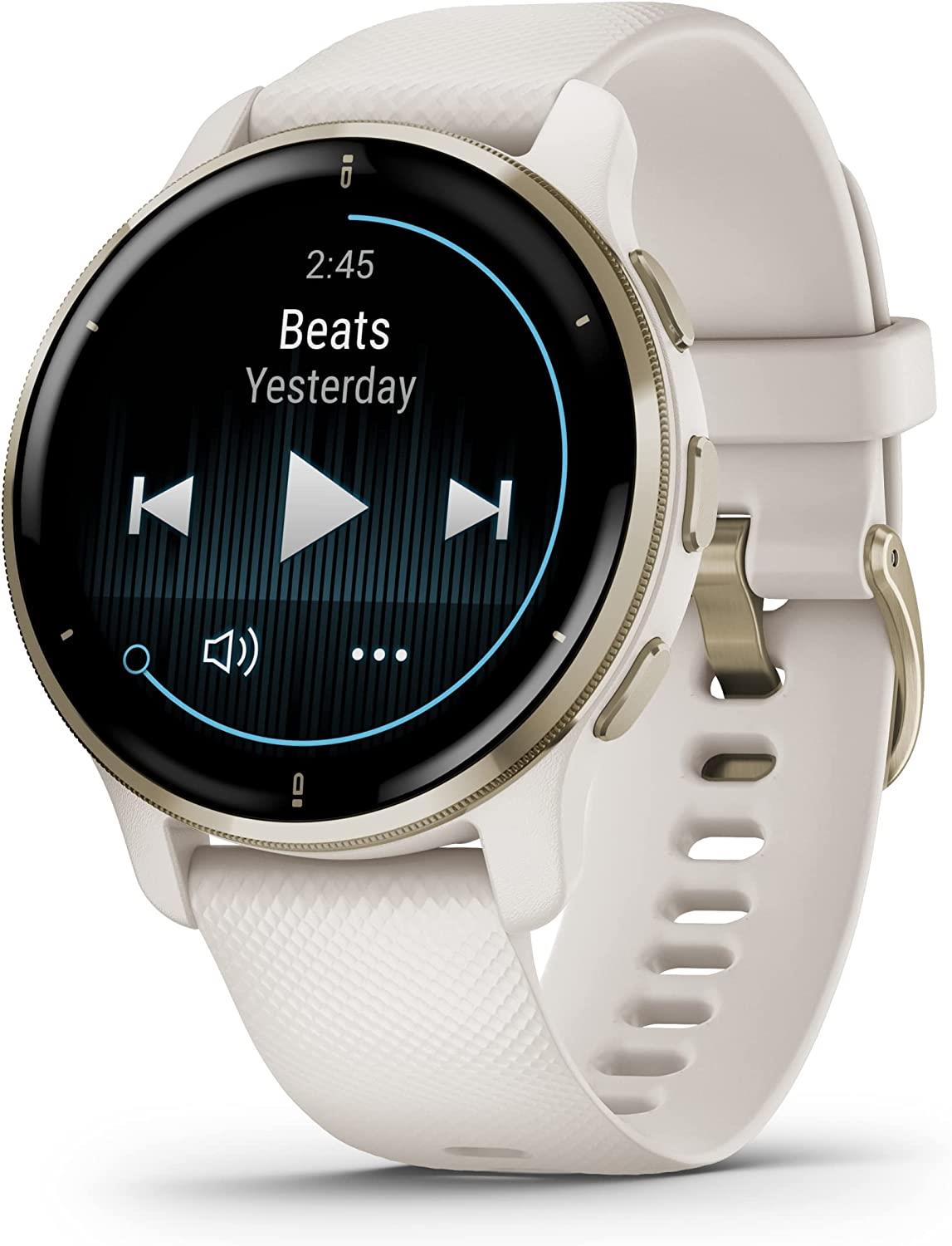 Garmin Venu 2 Plus GPS Smart Watch Heart Rate Monitor - Ivory Gold Newly Overhauled