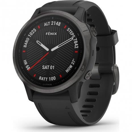 Garmin Fenix 6S Sapphire Carbon Grey DLC GPS Triathlon Watch - Newly Overhauled