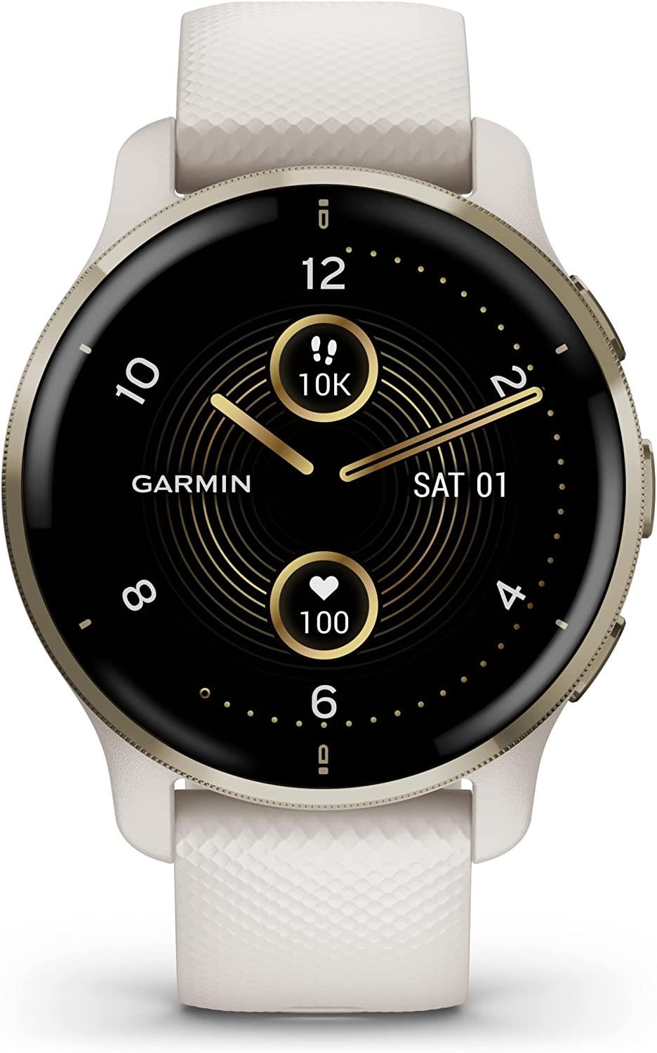 Garmin Venu 2 Plus GPS Smart Watch Heart Rate Monitor - Ivory Gold Newly Overhauled