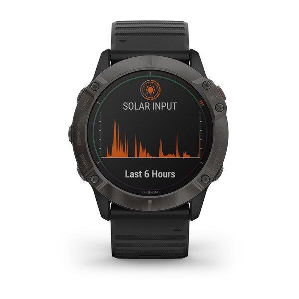 Garmin Fenix 6X Pro Solar Titanium Carbon Heart Rate Monitor GPS Watch Newly Overhauled