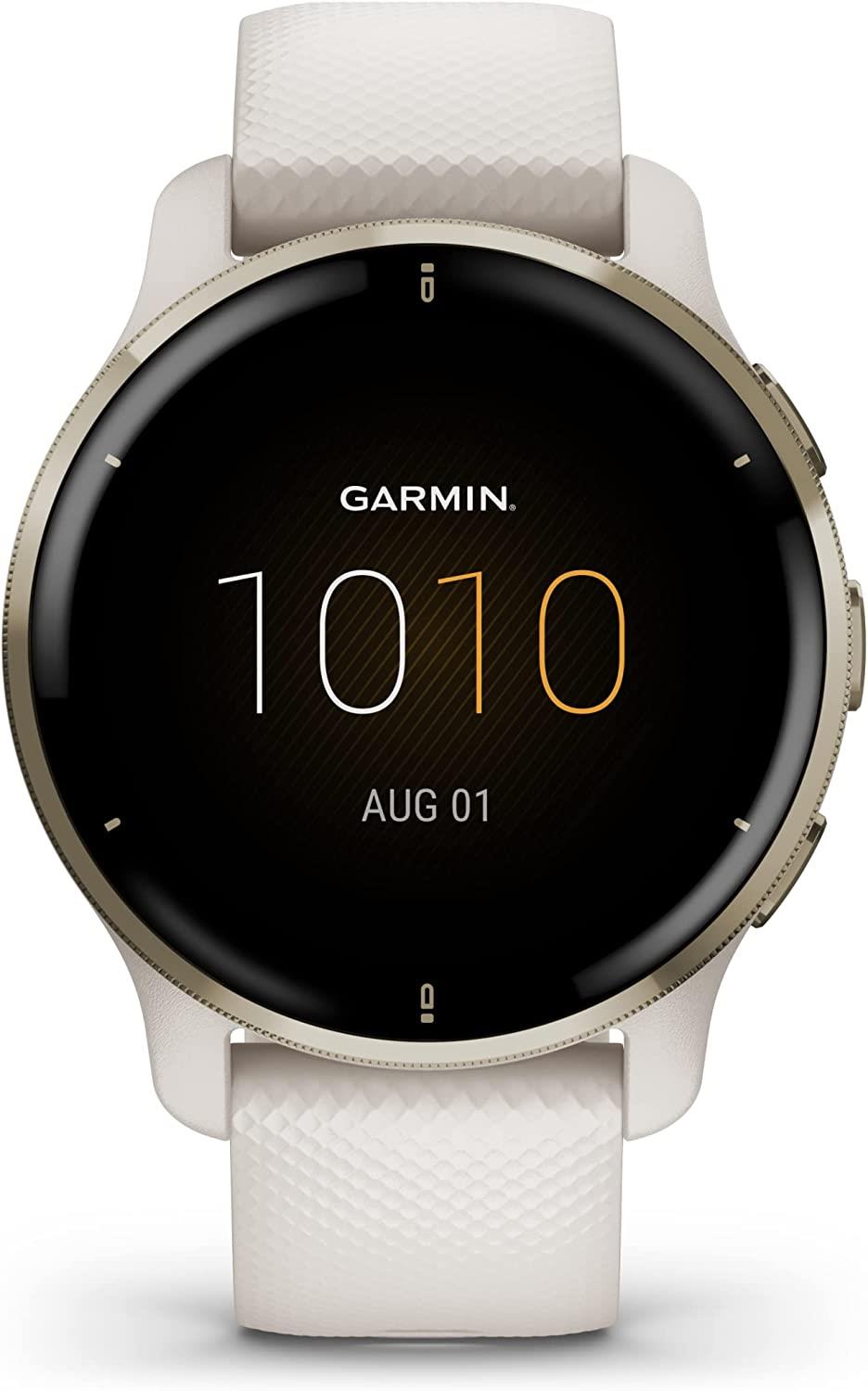 Garmin Venu 2 Plus GPS Smart Watch Heart Rate Monitor - Ivory Gold Newly Overhauled