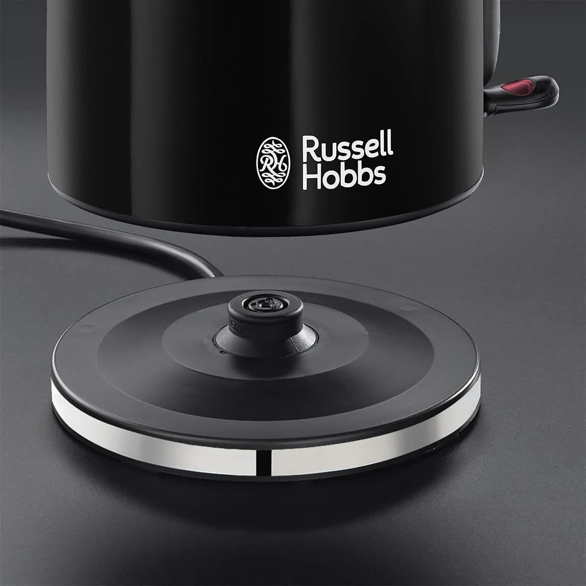 Russell Hobbs Electric Kettle Stainless Steel Jug 1.7 Litre Colours Plus Black - 20413