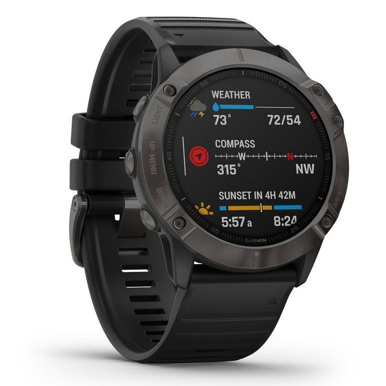 Garmin Fenix 6X Pro Solar Titanium Carbon Heart Rate Monitor GPS Watch Newly Overhauled