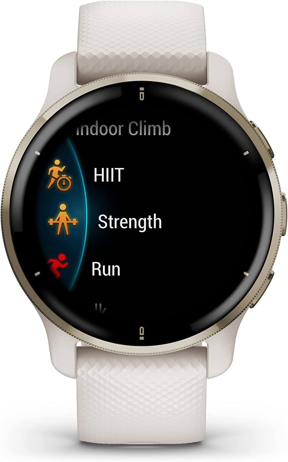 Garmin Venu 2 Plus GPS Smart Watch Heart Rate Monitor - Ivory Gold Newly Overhauled